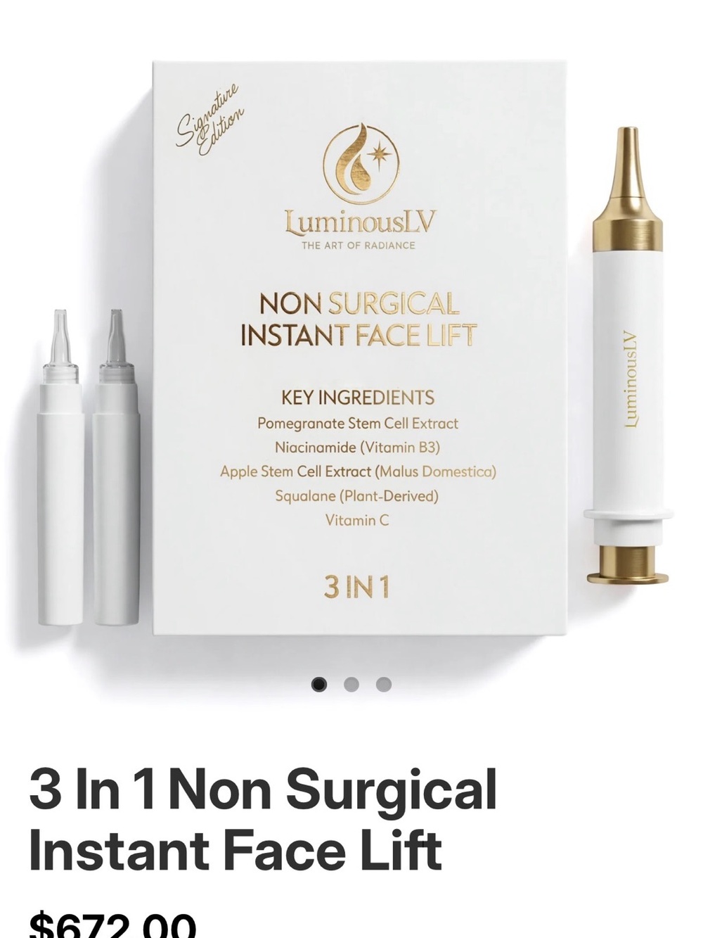 LuminousLV Non Surgical Instant Face Lift – White & Gold